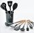 Half Wood Half Tube Handle High Temperature Resistant Silicone Kitchenware 11-Piece Set with Storage Bucket Stainless Steel Wooden Handle Kitchen Utensils