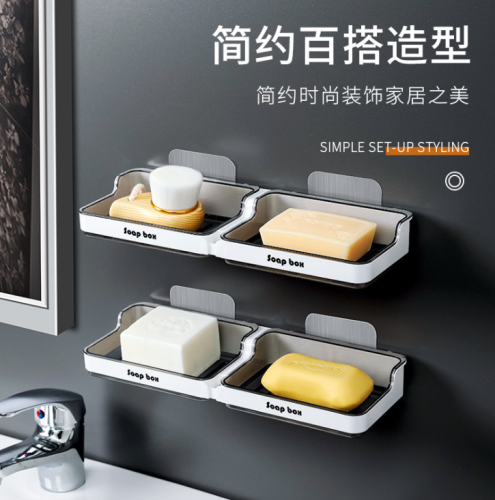 punch free soap box wall-mounted soap holder bathroom drain soap box suction cup creative european bathroom soap tray