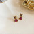 Red Birth Year Rhinestone Calf Earrings for Women 2021 New Trendy Chinese Zodiac Cow Earrings Autumn/Winter Earrings Chinese Style