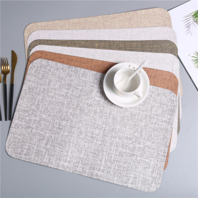 Plain Household Anti-Scald and Waterproof Mat Table Mat Coasters Plate Mat European Leather Western-Style Placemat