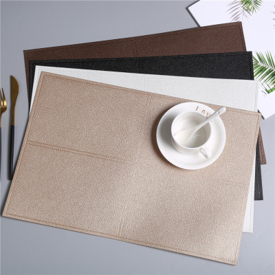 Rectangular Western Placemat Non-Slip Insulation Mat Potholder Table Cloth European PU Leather Waterproof Anti-Scald Plate Coasters