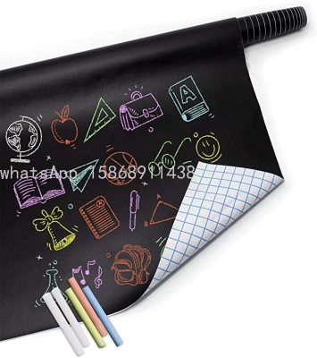 Black Matte Chalkboard Vinyl Adhesive Paper Wall Decal Poster Blackboard Roll Paint Alternative Wallpaper 