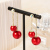 Festive Bright Red Pearl Earrings a 2-Piece Earrings Frosted Red Pearl Earrings Factory Direct Sales Large Pearl Earrings