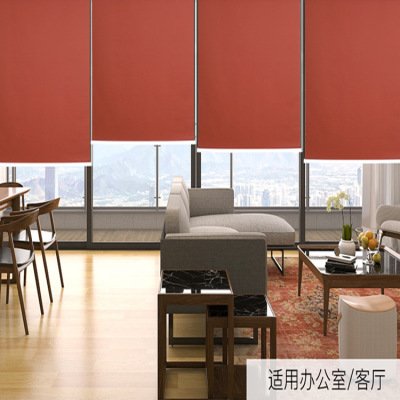 Export Foreign Trade Shading Insulated Thick Solid Color Roller Shutter Customized Office Red Atmospheric Roller Shutter Roller Shutter Curtain