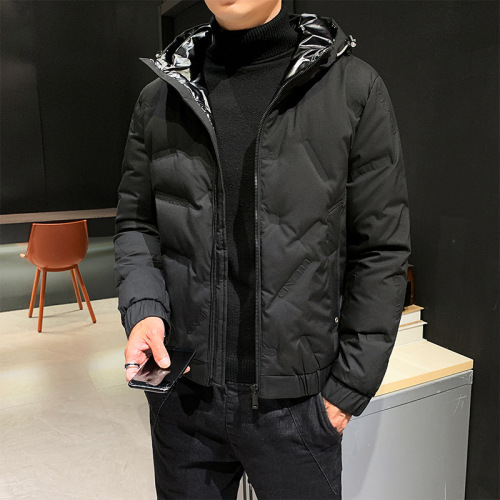 new down jacket men‘s casual white duck down jacket for winter 2020 youth fashion slim hooded jacket