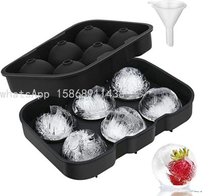 Ice Cube Trays Silicone, Sphere Ice Ball Maker with Lid for Whiskey and Cocktails & Bourbon, Reusable and BPA Free