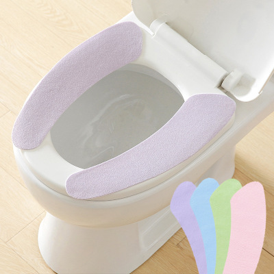 2104 Toilet Seat Four Seasons Household Mat Universal Sticker Waterproof Sticky Plush Washer Toilet Seat Cover Accessories Ring Adhesive