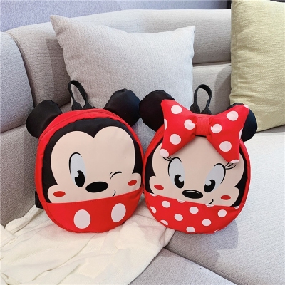 New Cartoon Mickey Minnie Anti-Lost Schoolbag Kindergarten Children's Backpack Boys and Girls Canvas Backpack