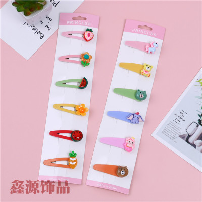 Children Barrettes BB Clip Shredded Hairpin Hair Ornament Cute Princess Bang Clip Cartoon Animal Fruit Hairpin Headdress