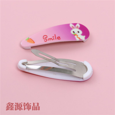 Children Headwear BB Clip Baby Hair Clip Two-Color Printing Barrettes Performance and Show Headdress Girls Hairpin Barrettes Head Accessories