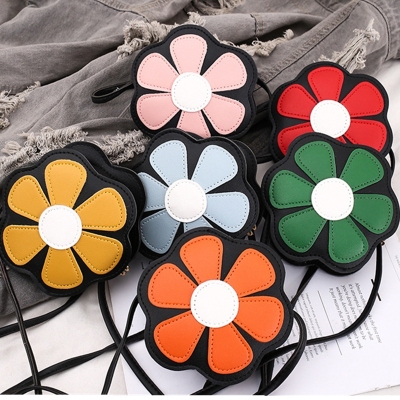 2021 New Children's Cute Fashion Flower Coin Purse Girls Mini Shoulder Crossbody Toddler and Baby Children's Bags