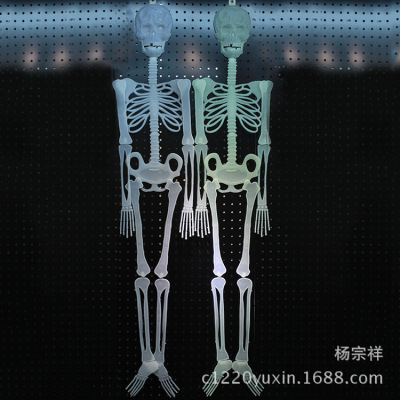 Factory Direct Supply Halloween Ghost Festival Luminous Patch 150cm Luminous Large Skeleton Decorative Pendant Wall Sticker