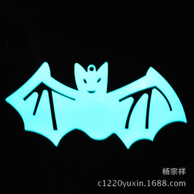 Factory Direct Supply Production Halloween Ghost Festival Decoration Pendant Bat Luminous Patch Wall Sticker Wholesale