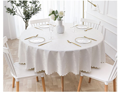 Waterproof Heat Proof and Oil-Proof Disposable round Tablecloth Hotel Hotel Tablecloth Fabric Household PVC Thickened