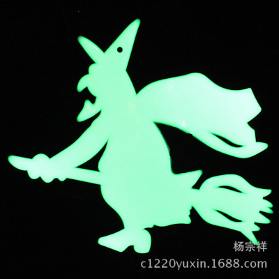 Factory Direct Supply Halloween Luminous Patch Wall Sticker Horror Decoration Pendant Witch Wholesale