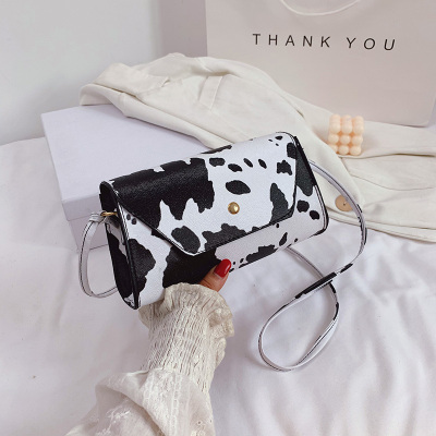New Fashion Messenger Bag Korean Style Simple Animal Pattern Shoulder Bag Women's Bag Ins Internet Celebrity Cow Small Square Bag