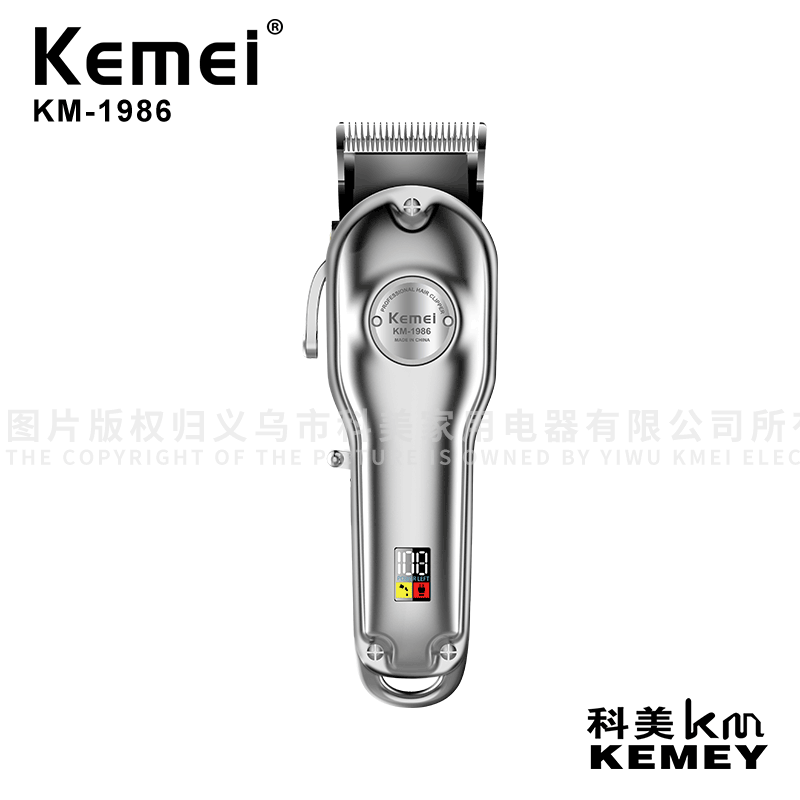 Cross-Border Factory Direct Supply Electric Clipper Comei KM-1986 Electric Clipper Hair Clipper Two-Color Rechargeable Electric Clipper