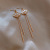 Sterling Silver Needle Fan-Shaped Tassel Earrings Long Face Slimming Slightly Inlaid Zircon Shell Fan Tassel Earrings