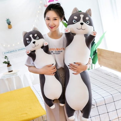 Factory Direct Sales Husky Throw Pillow Long Pillow Plush Toy Doll Born Gift Doll Internet Celebrity Gift