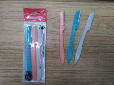 Folding Eye-Brow Knife Three Colors Pp Bag Packaging Eyebrow Trimmer