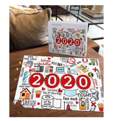 Foreign Trade Cross-Border 2020 Puzzle Paper Puzzle Christmas Commemorative Stay at Home Parent-Child Interaction Foreign Trade Toy Gift