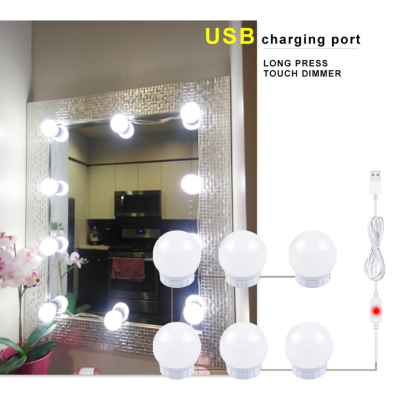 Headlight Led Make-up Mirror Lighted Makeup Mirror Bubble Lighted Makeup Mirror Bathroom USB Three-Color Temperature
