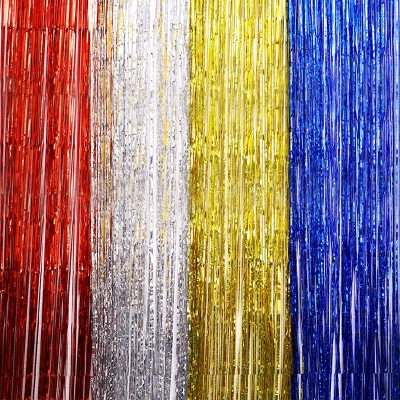 Factory Direct Sales Rain Silk Door Curtain Garland Colored Ribbon Birthday Party Stage Decoration Wedding Supplies