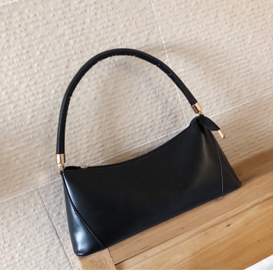 New Style Oily Leather Shoulder Underarm Bag Simple Fashion European and American Style Popular Handbag Elegant Retro Women's Bag Baguette Bag