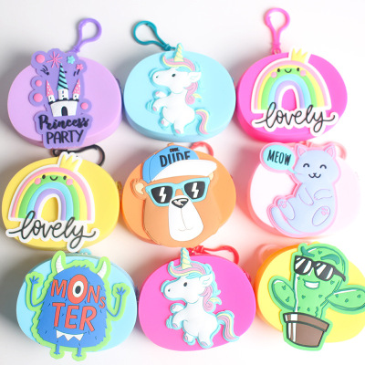 Factory Wholesale New Silicone Bag Silicone Coin Purse Cartoon Silicone Bag Storage Wallet Customization