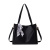 Women's Vintage Silk Scarf Tote Bag Female Large Capacity New Trendy Fashion Pu Textured One-Shoulder Bag Versatile Handbag