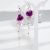 Rose Long Earrings New Purple Tassle Fashion Temperament Inlaid Zircon Earrings Red Super Fairy Internet Influencer Earrings