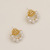 Door Camellia Pearl Hollow Ear Stud Simple Exquisite and Versatile Artistic Temperament Earrings Earrings for Women