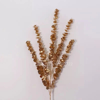  Artificial Flower Eucalyptus Money Leaf Wedding Flower Arrangement Materials Plants Leaf Money String Grass Wholesale