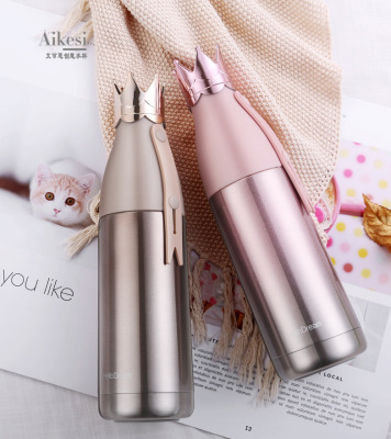 New Crown Thermos Cup 304 Stainless Steel Cup Thermos Pot Creative Girl Cup Portable Handy Cup Gift Cup