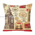 Cross-Border Hot Selling Architecture Tower British Style Pillow Cover Linen Sofa Cushion without Core Can Be Graphic Customization