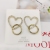 Earrings Korean Temperament Silver Ear Studs Anti-Allergy Diamond Exaggerated Light Extravagant Love Heart Ring Ear Studs Earrings for Women