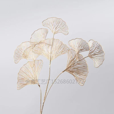 Large Plastic Fan Leaf Plants Artificial Flowers Ginkgo Leaf Wall Hanging Table Vase Decor Flower Wedding Props Home Acc