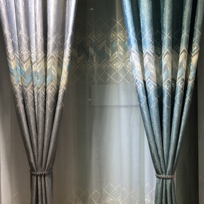 All-Matching New Modern Decoration Curtain Embroidered Cloth Factory Direct Sales Shading Curtain