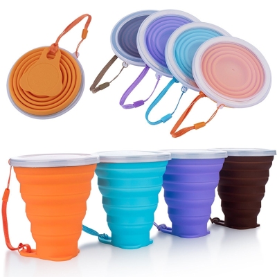 New Outdoor Portable Folding Bottle Edible Silicon Folding Cup Adjustable Cup Solid Silicone Folding Cups Folding Bottle