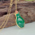 Rongyu New Style Inlaid Green Chalcedony Plum Vase Willow Leaf Pendant Necklace Fashion Vase Garnet Necklace Pendant