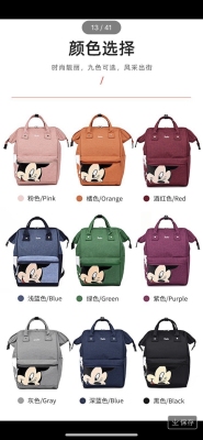 New Mickey Mouse Multi-Functional Mummy Bag Portable Amazon Hot Selling Baby Diaper Bag Maternity Package Mummy Backpack