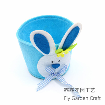 Easter Crafts Basket Non-Woven Felt Cloth Crafts Rabbit Egg Basket