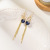 Blue Crystal Earrings Fashionable Long Tassel Earrings All-Match Ear Jewelry