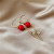 Sterling Silver Needle Red Pearl Long Tassel Ear Ring, Festive Earrings Japanese and Korean Trend Fashionable and Versatile Earrings