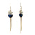 Blue Crystal Earrings Fashionable Long Tassel Earrings All-Match Ear Jewelry