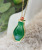 Rongyu New Style Inlaid Green Chalcedony Plum Vase Willow Leaf Pendant Necklace Fashion Vase Garnet Necklace Pendant