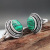 Rongyu Cross-Border New Bracelet Inlaid Watermelon Green Malachite Ring European and American 925 Antique Silver Natural Stone Ring