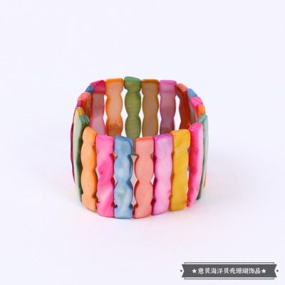 Colorful Color Matching Bracelet Girls Bracelet Small Jewelry Gift Natural Mother Shell Characteristic Crafts Stall Night Market Goods