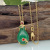 Live New Inlaid Green Chalcedony Plum Vase Willow Leaf Pendant Necklace Fashion Vase Garnet Jade Pendant