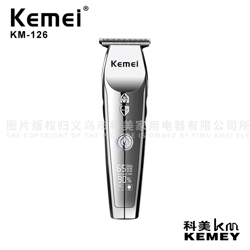 Cross-Border Factory Direct Supply Electric Clipper Comei KM-126 Electric Clipper Lithium Battery USB Charging LED Power Display